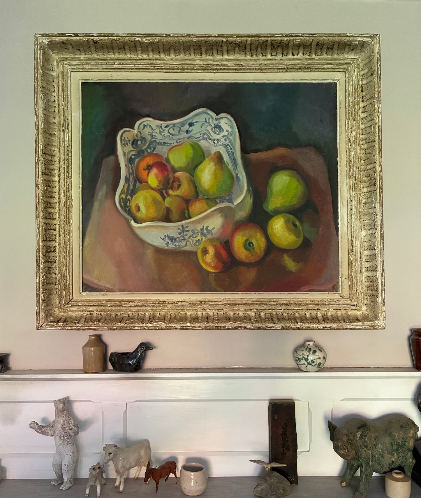 Pears in Ceramic Bowl Oil Painting on Canvas