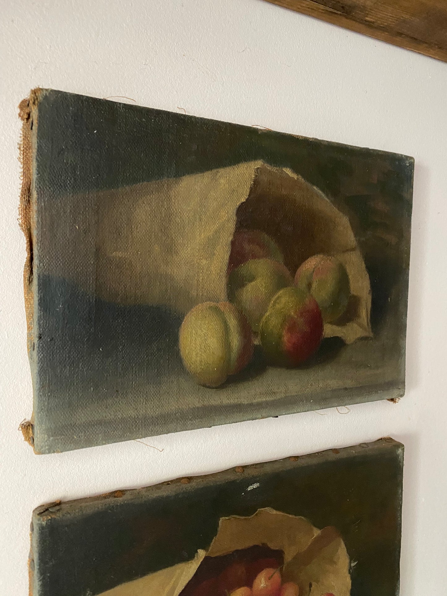 A Pair of French Fruit Oil Paintings on Canvas