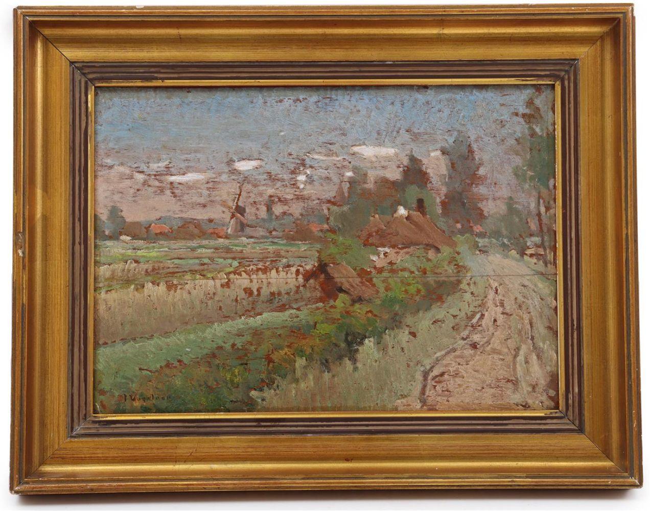 Johannes Vogelaar Landscape Oil Painting on Panel Framed
