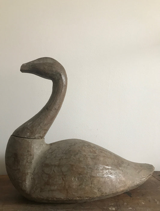 Large French Wooden Papier Mache Swan