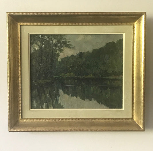 The River Green Painting - Oil on Board Framed