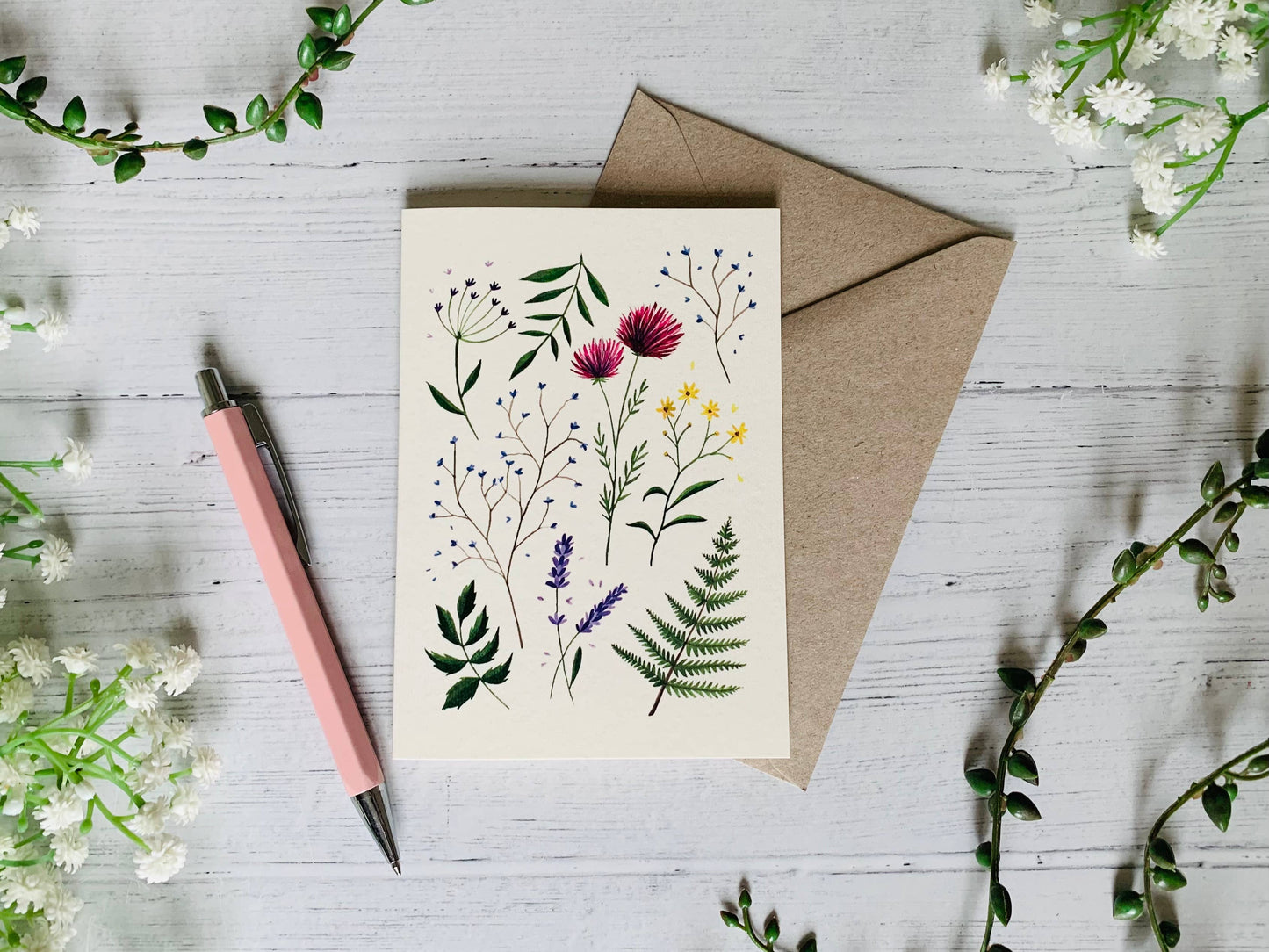 Pressed Wildflowers Greeting Card