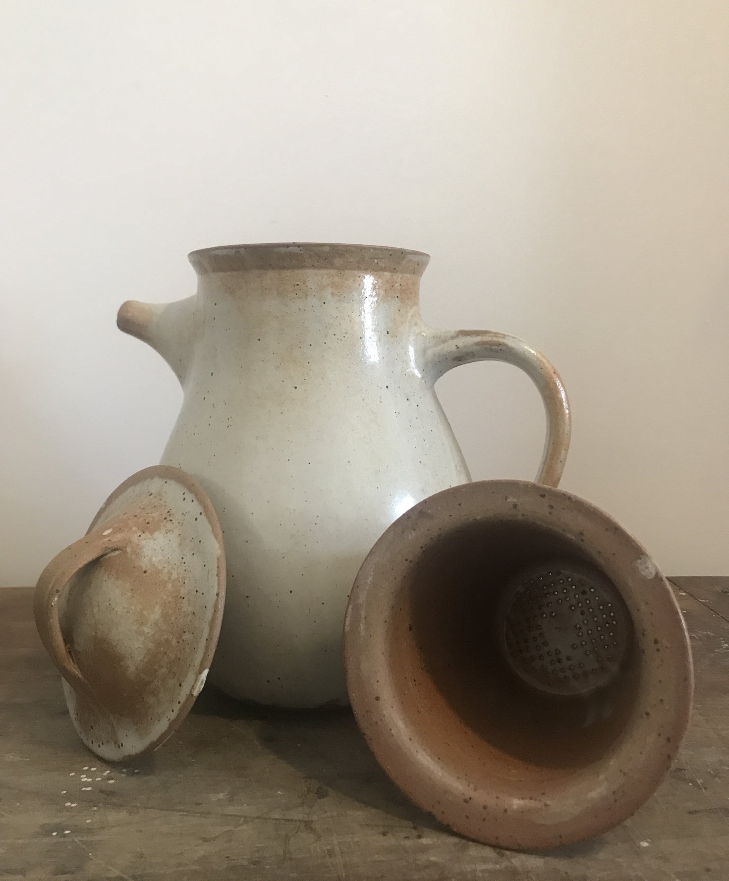 French Glazed Coffee Pot with Terracotta Filter