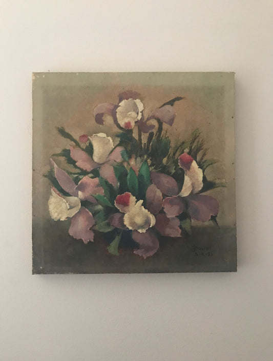 French Floral Oil on Board