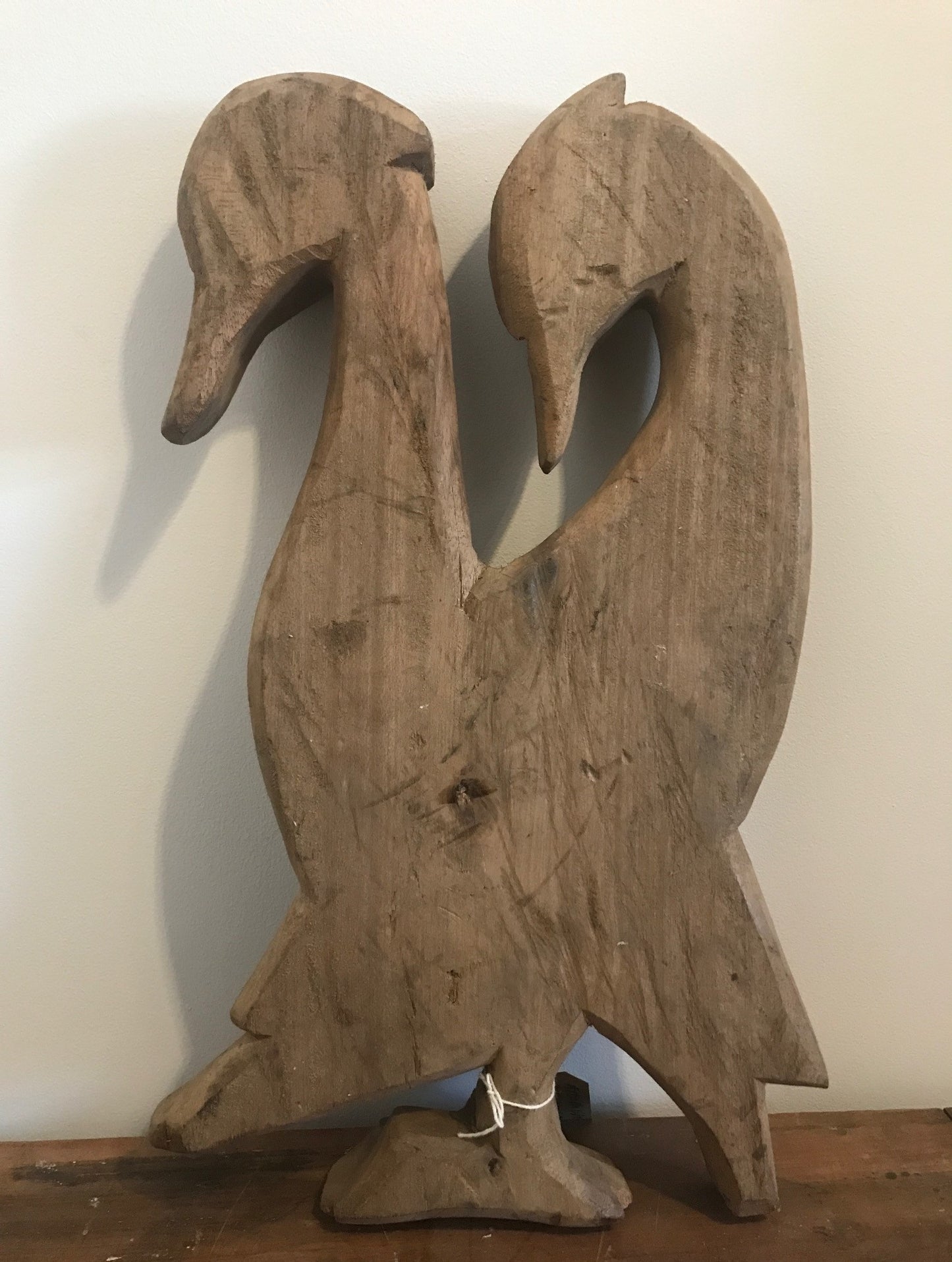 French Wooden Papier Mache Twin Duck Mold Plaque