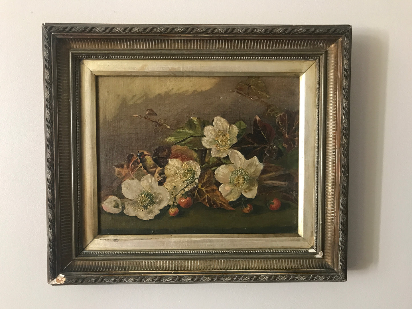 Autumnal Antique Floral Oil Painting