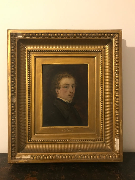 Portrait of a Gentleman - Antique Oil on Canvas 19th Century