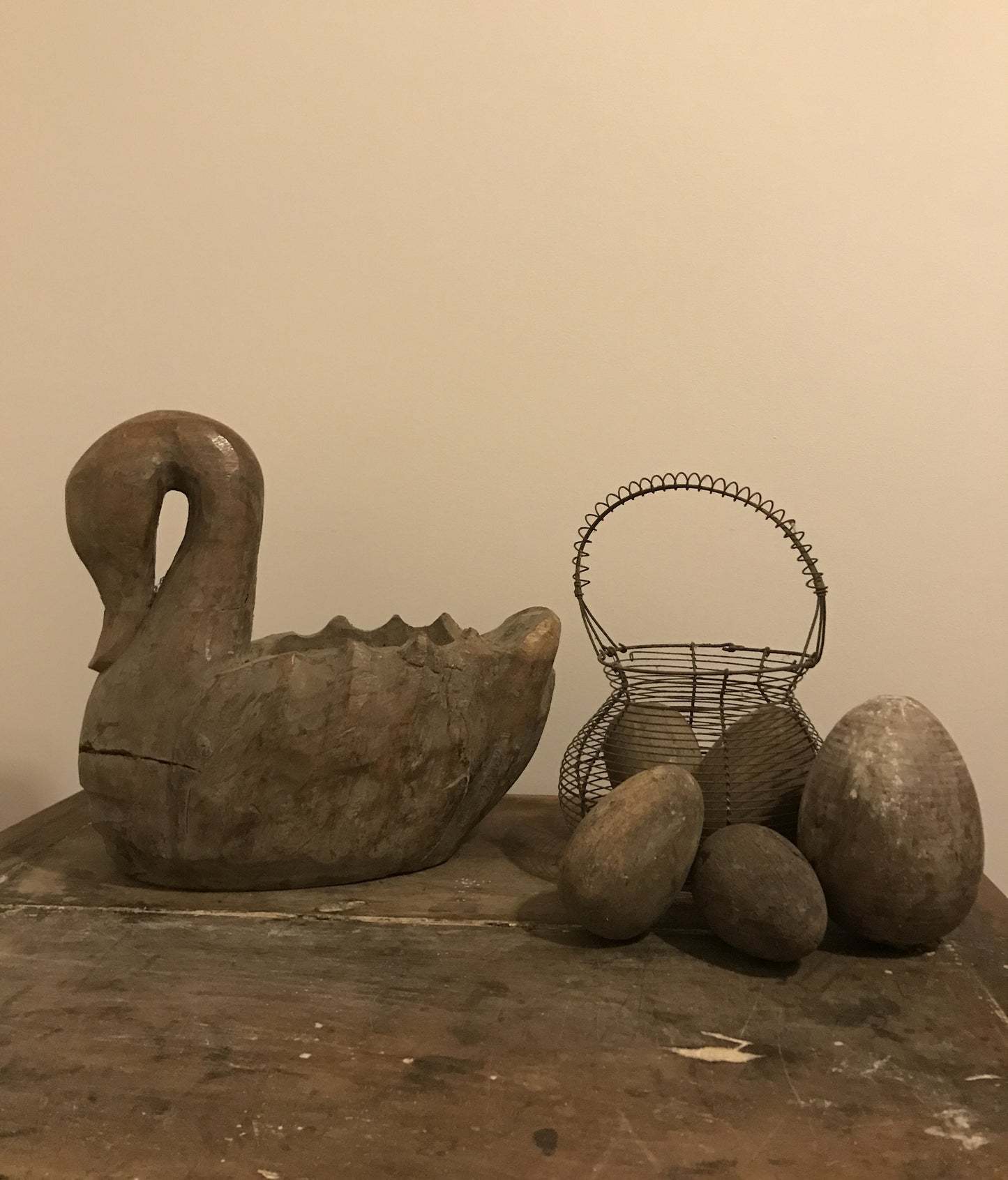 French Wooden Swan - Antique Papier Mache Mold