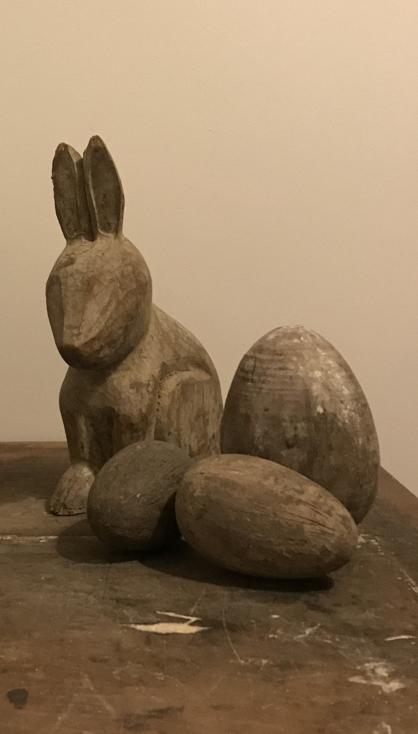 French Wooden Bunny - Antique Papier Mache Mold