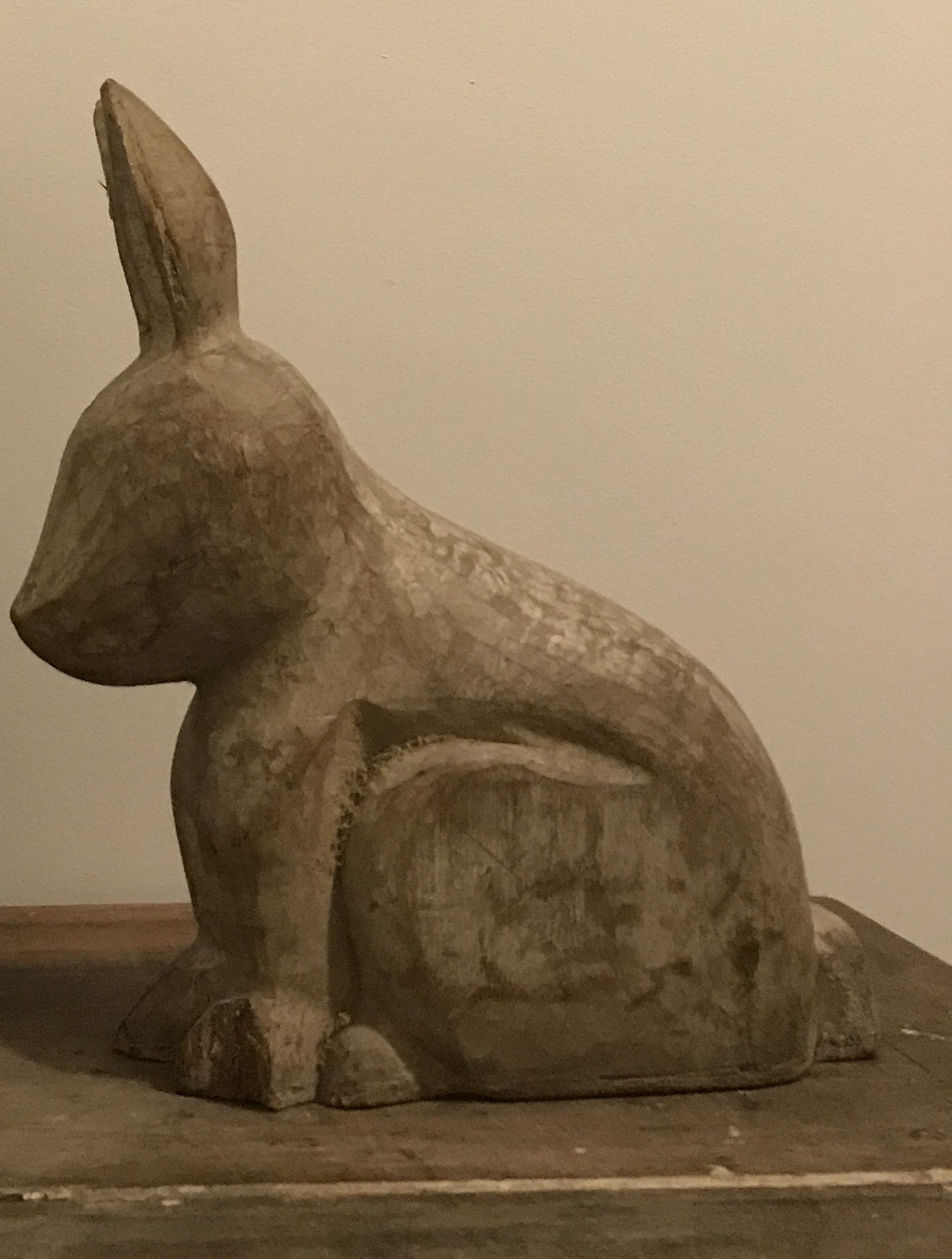 French Wooden Bunny - Antique Papier Mache Mold