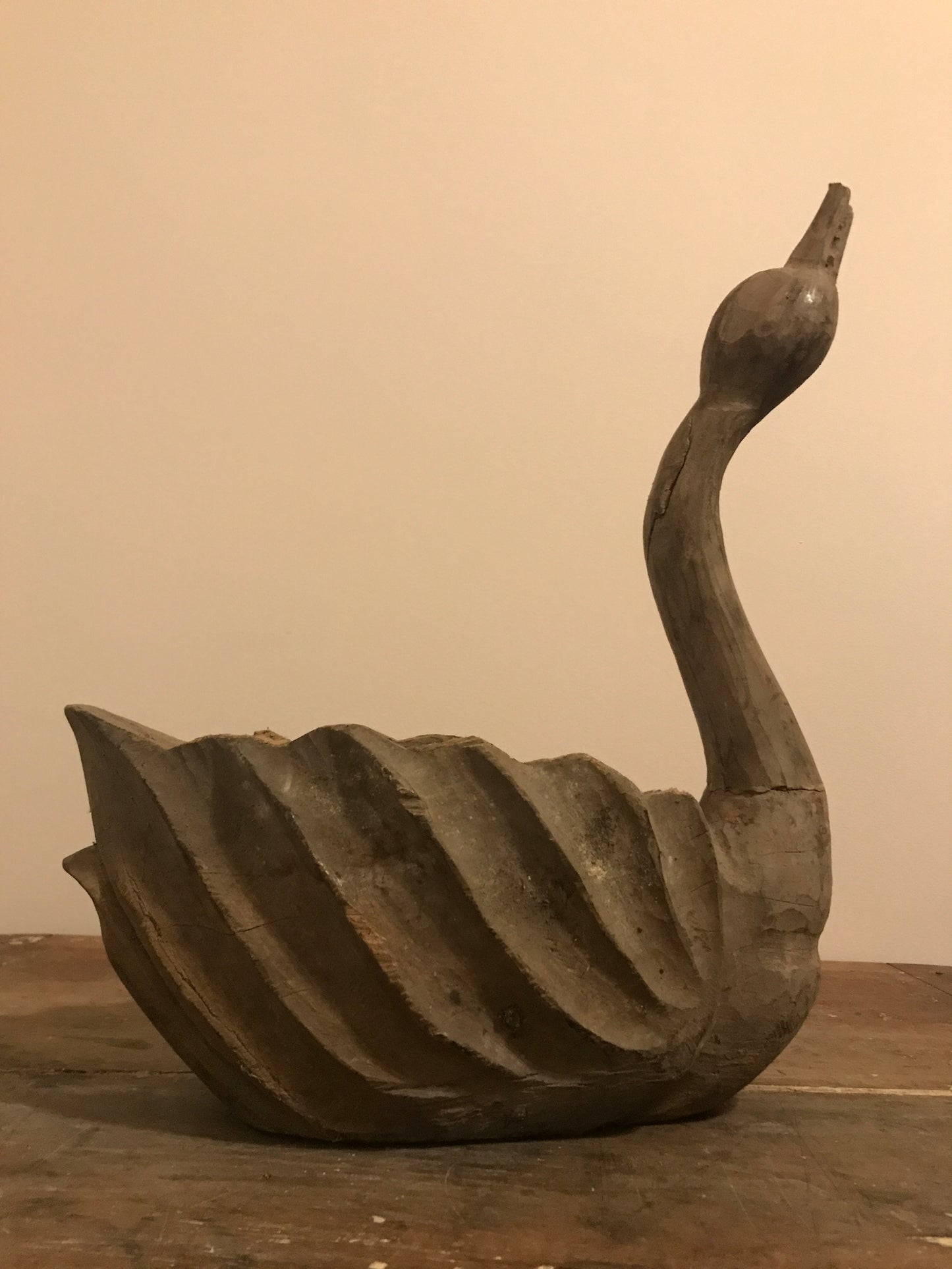 French Wooden Swan - Antique Papier Mache Mold