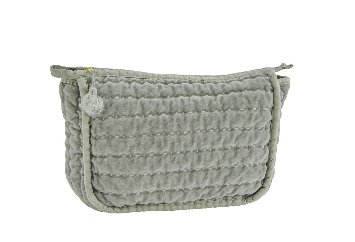 Quilted Velvet Washbag Dusty Blue / Grey