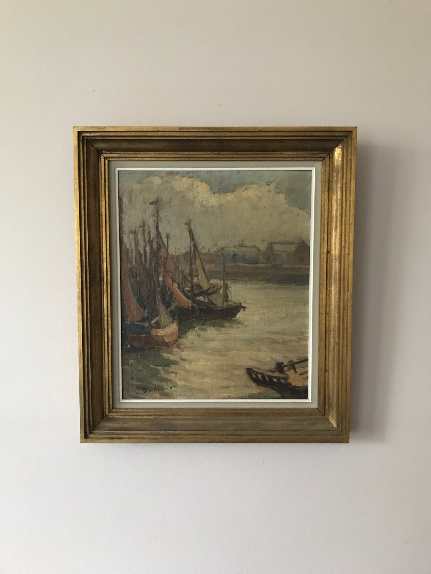 The Harbour - Oil on Canvas - Framed