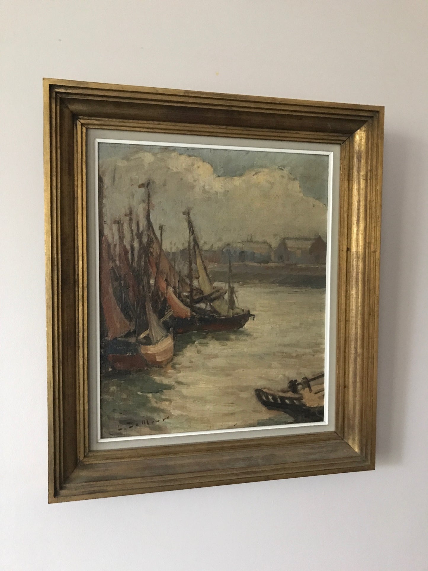 The Harbour - Oil on Canvas - Framed