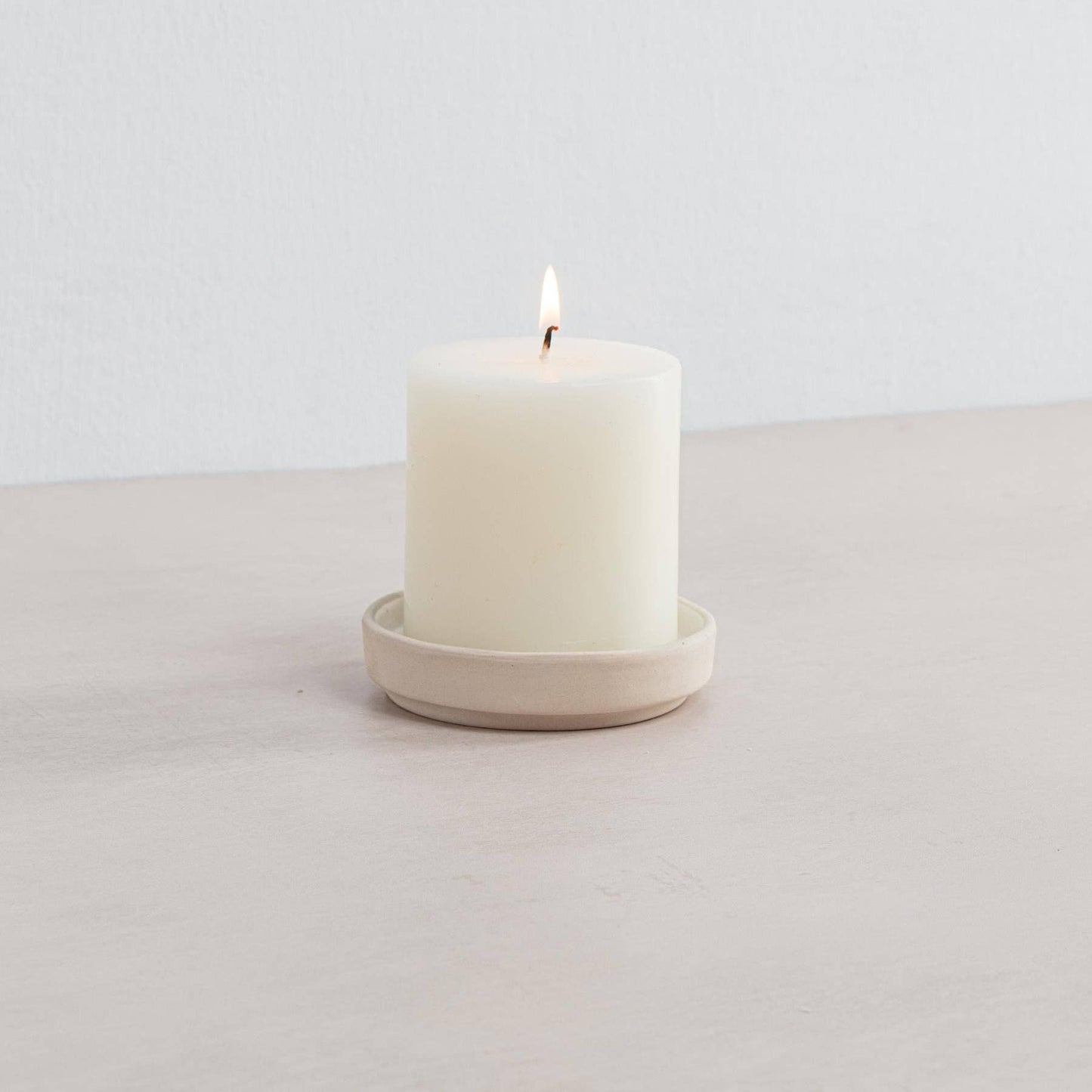 Organics Pillar Candle Holder - White