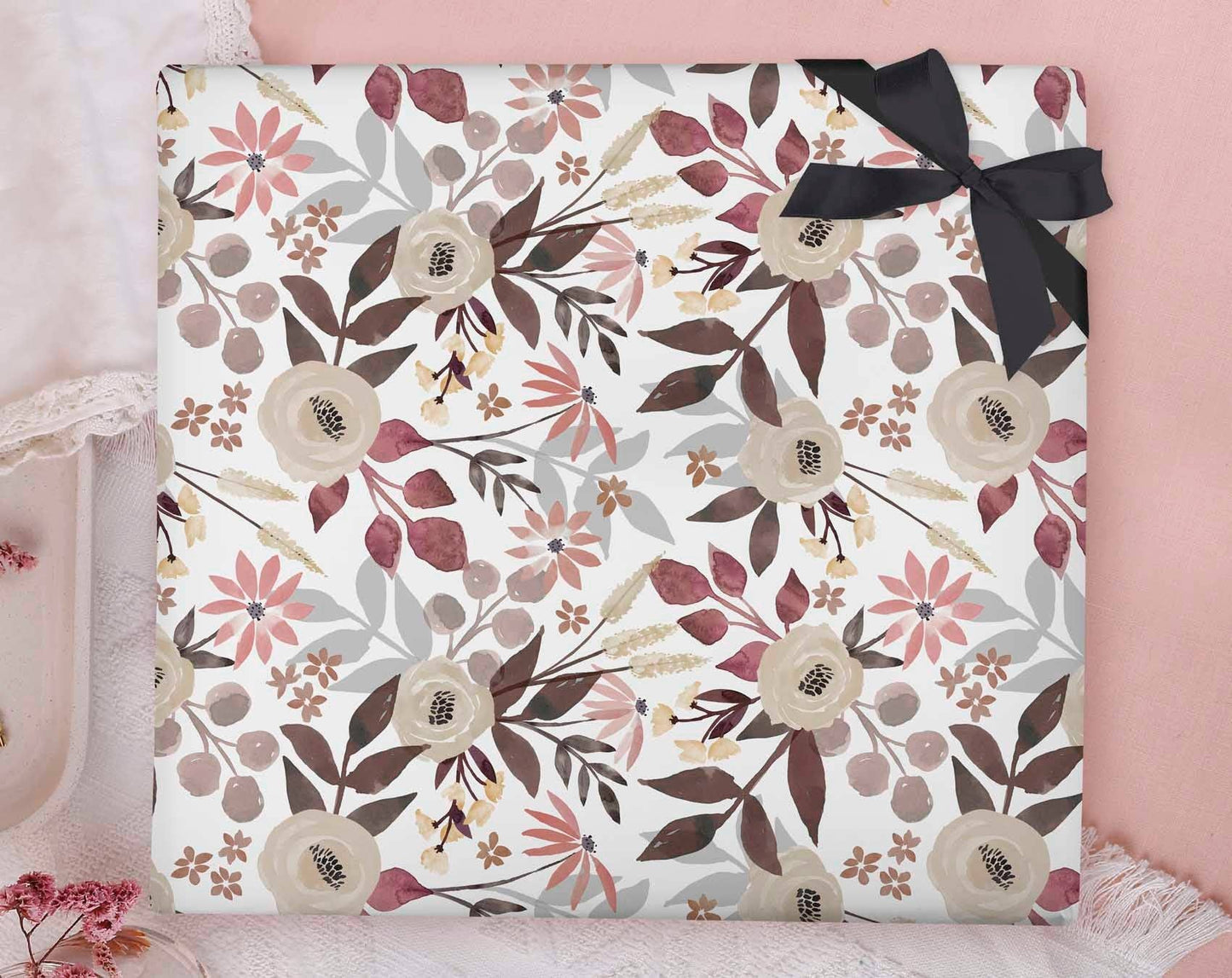 Gift Wrap - Autumn Florals Wrapping Paper Sheet